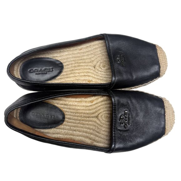 Coach Rhodelle Black Leather Espadrilles – Women’s Size EU 38 / US 8 – Pre-Owned - Picture 5 of 11
